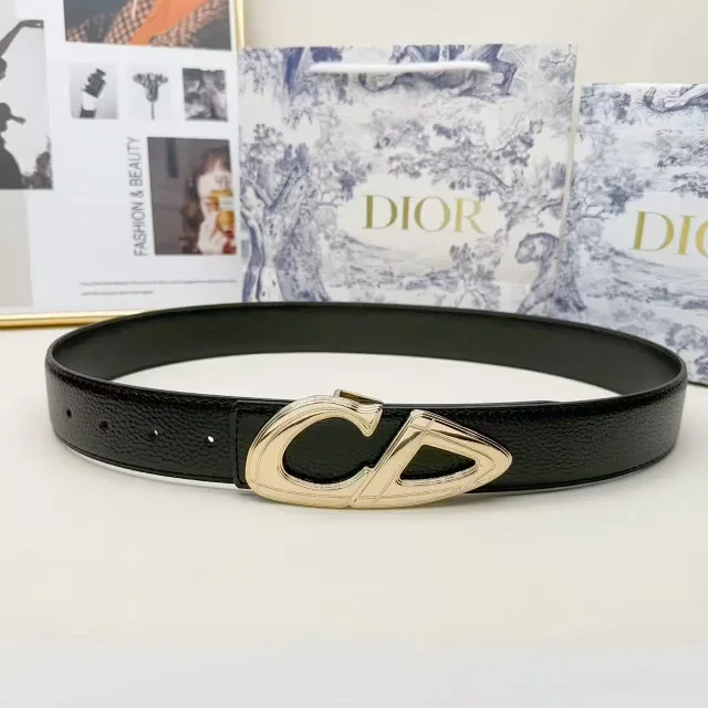 Dior Belts CD Buckle Pebbled Leather Belt product detail image 2