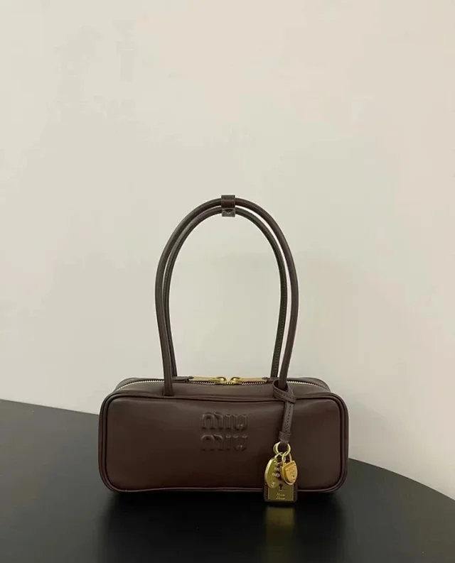 Miu Handbags Long-Handle Bowling Bag with Padlock Charms product detail image 12