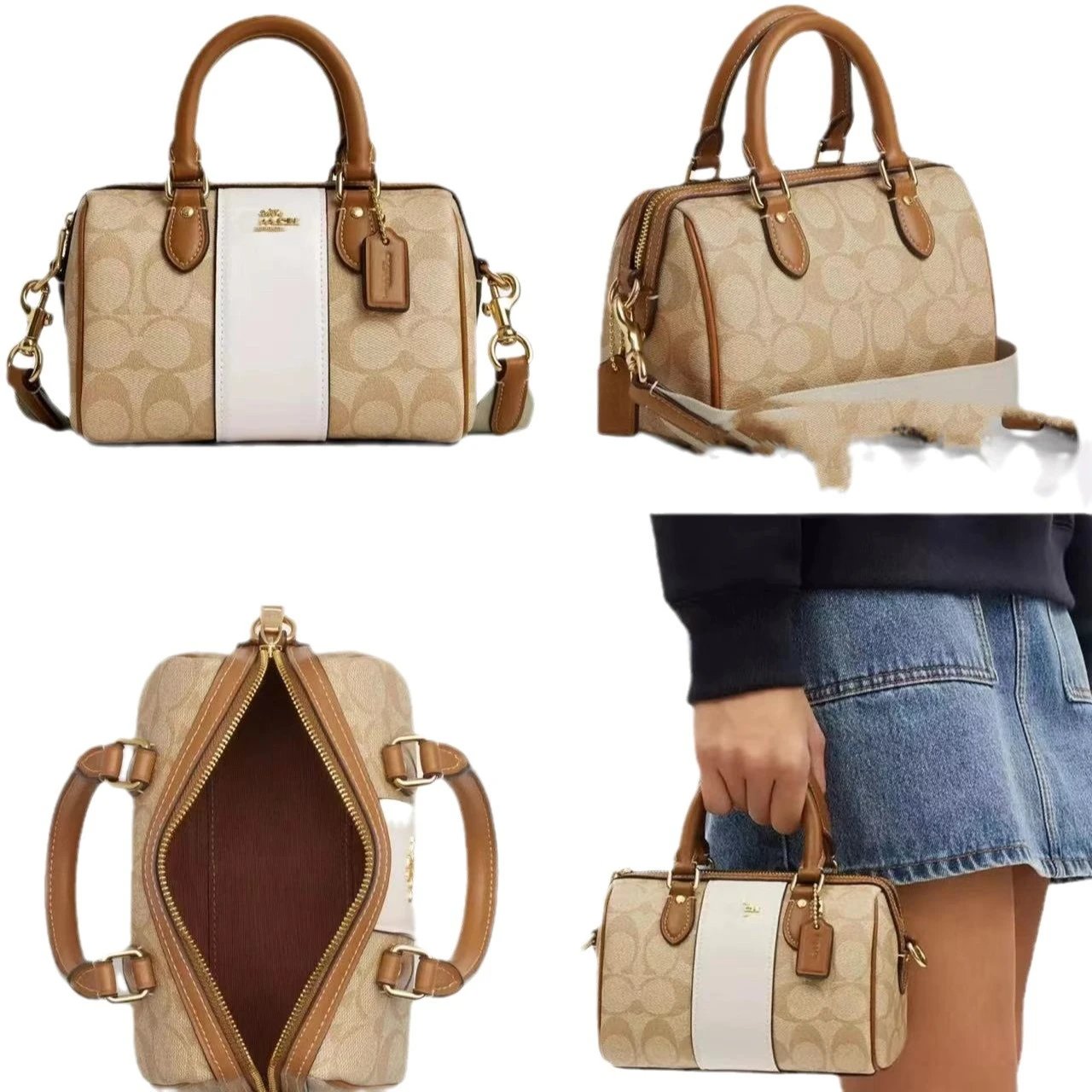 Coach Handbags Rowan Satchel — Milk tea color matching