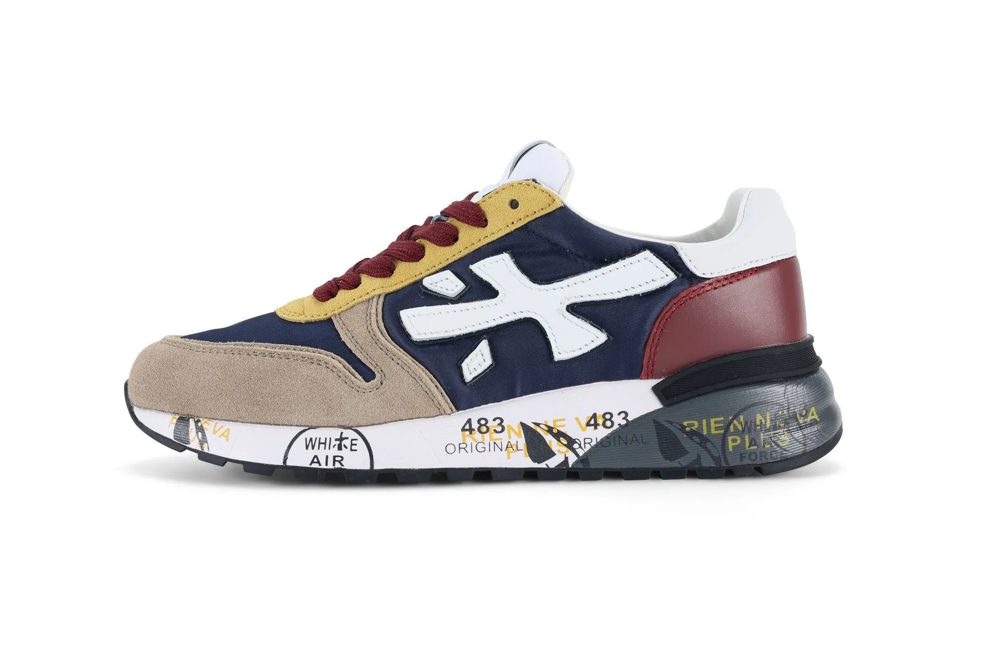Premiata Sneakers Mick low-top graphic-sole — You Fu Rice Grey Blue Card