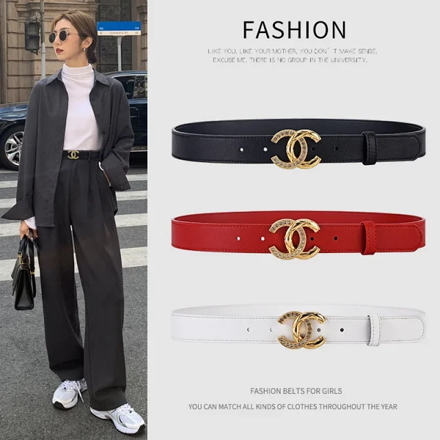 Chanel Belts Rhinestone Interlocking CC Buckle product detail image 3