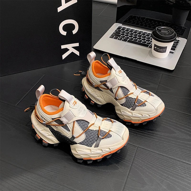 Unbranded Sneakers Chunky trail with bungee laces image 4