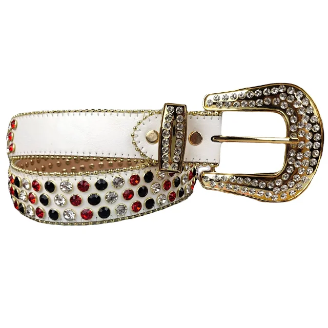 b.b. Simon Belts Rhinestone-studded belt with oversized buckle product detail image 5