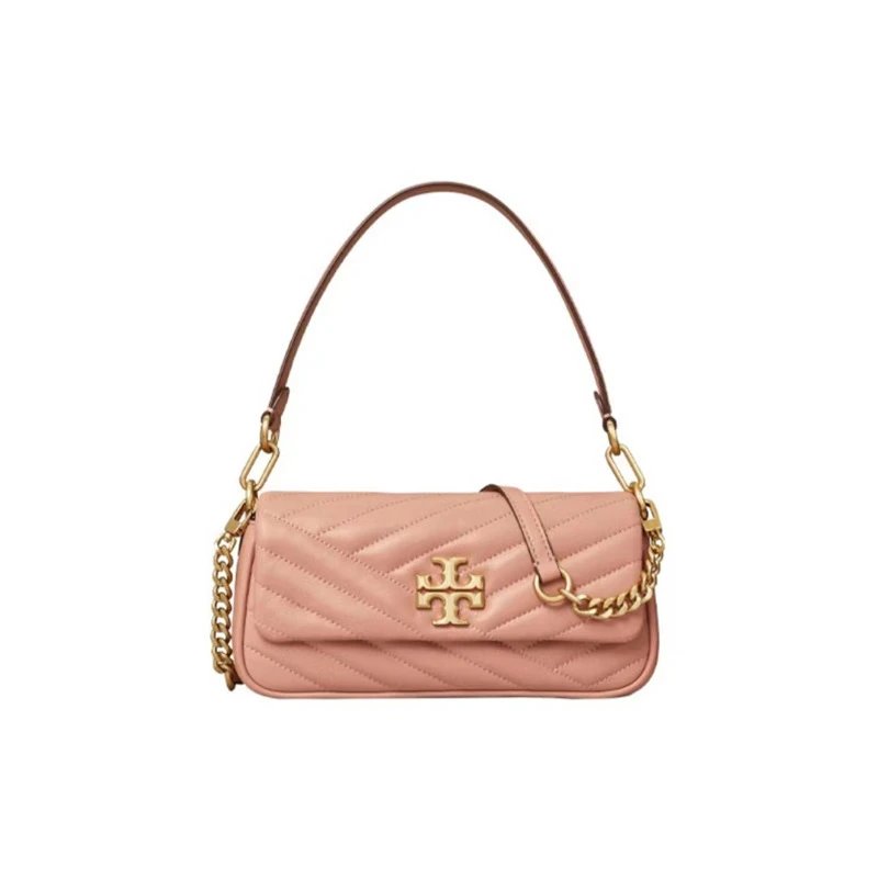 Tory Burch Shoulder Bags Kira Quilted Baguette — Pink (gift-box packaging)