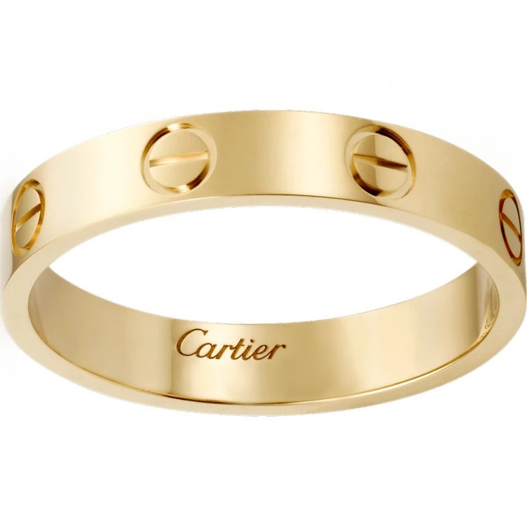 Cartier Jewelry Love screw-motif ring — Narrow version without drill (gold)
