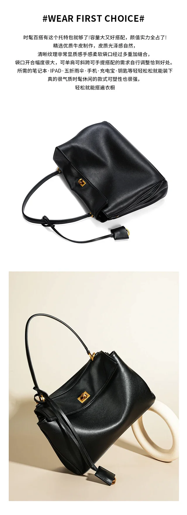 Unbranded Handbags Top-handle handbag with flap and turn-lock closure product detail image 6