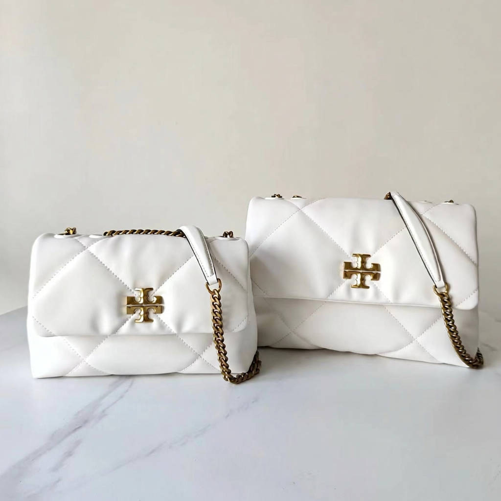 Tory Burch Crossbody Bags Quilted flap chain bag — white