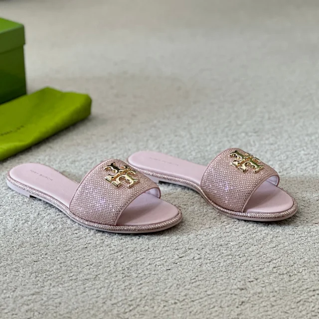 Tory Burch Sandals Rhinestone slide with Double T logo hardware product detail image 10