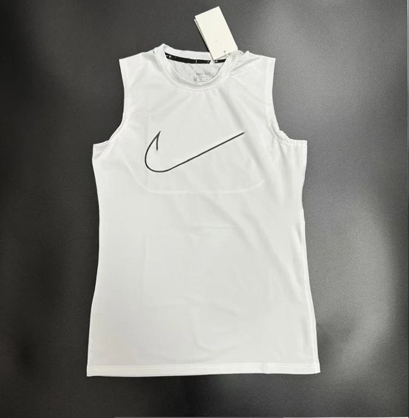 Nike Dri-FIT sleeveless compression tank top — 261 Large-size NK white tank top