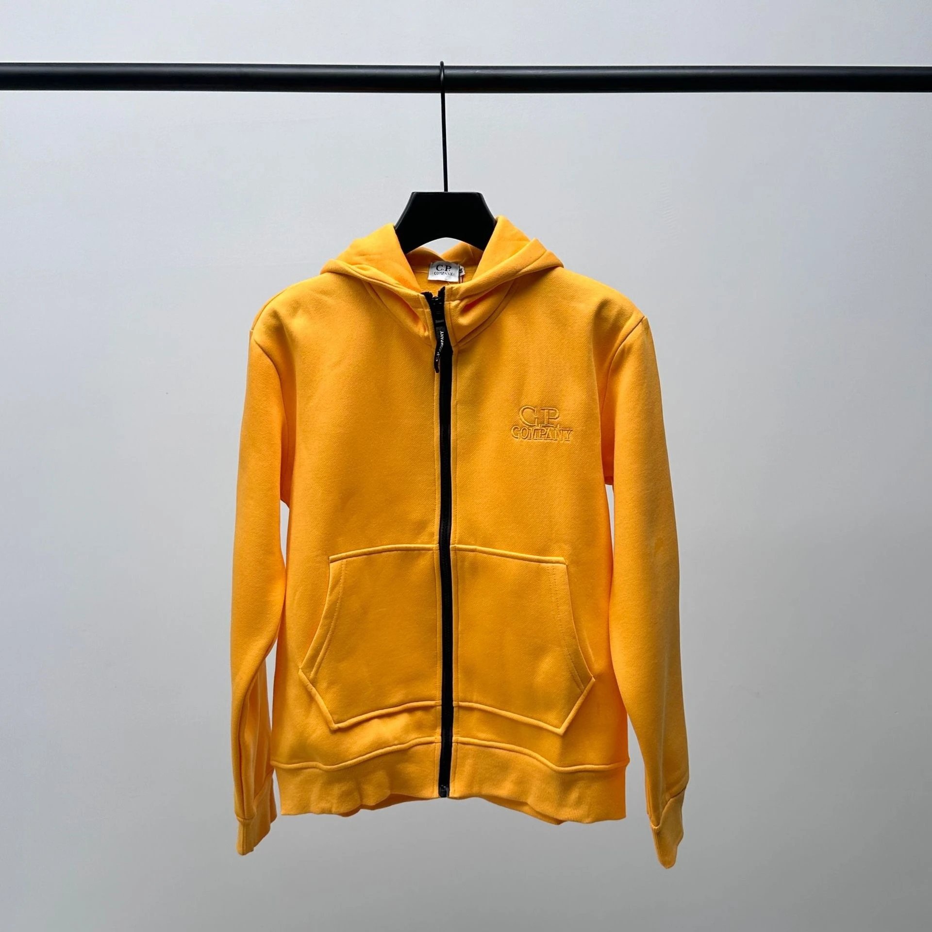 C.P. Company Hoodies & Sweatshirts Zip-up hooded sweatshirt with embroidered logo and split kangaroo pockets — Orange