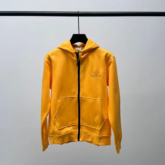C.P. Company Hoodies & Sweatshirts Zip-up hooded sweatshirt with embroidered logo and split kangaroo pockets product detail image 7