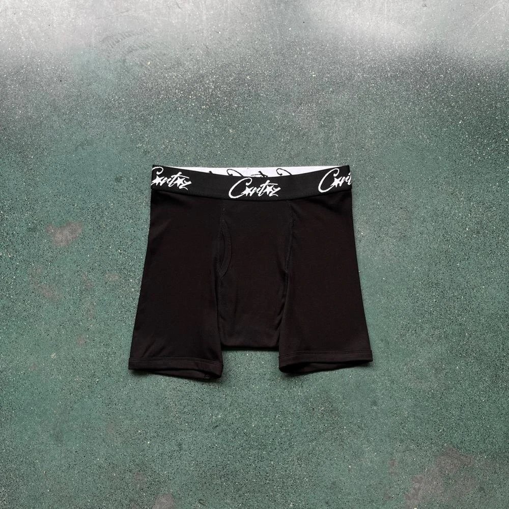 Corteiz Underwear Alcatraz Logo Boxer Briefs — Three strips with a black star symbol