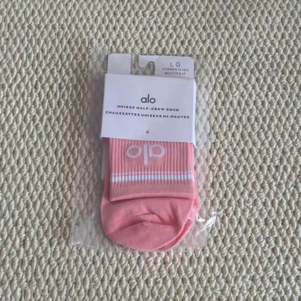 Alo Socks Unisex Half-Crew Sock — alo Medium tube shallow powder
