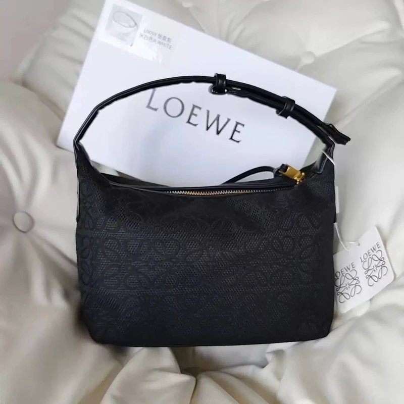 Loewe Shoulder Bags Anagram jacquard zip-top bag — All black