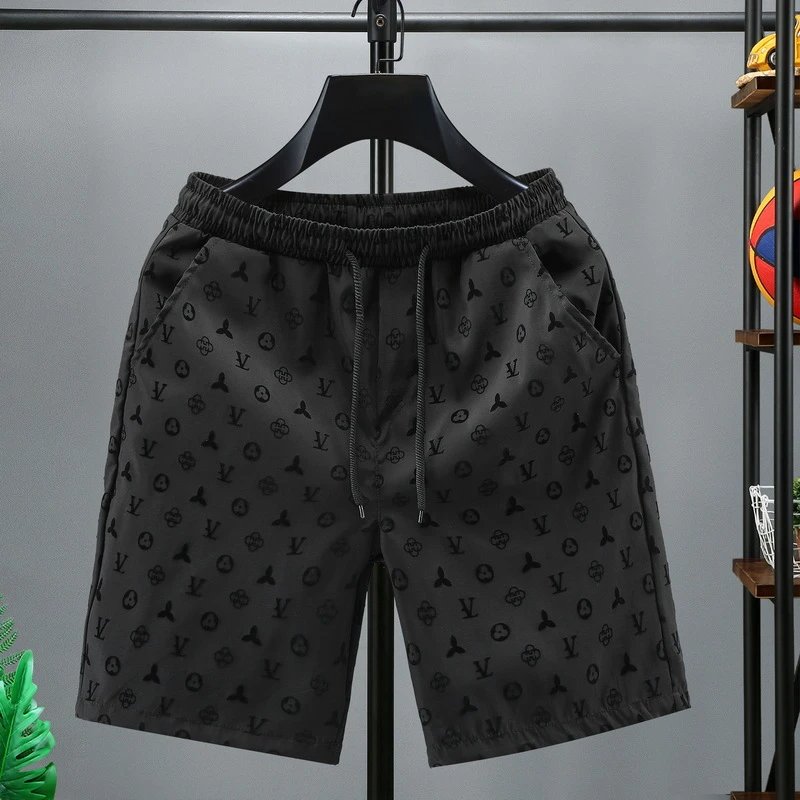 Versace Shorts Elastic-waist drawstring all-over logo-print — 6 K 221 small V letter
