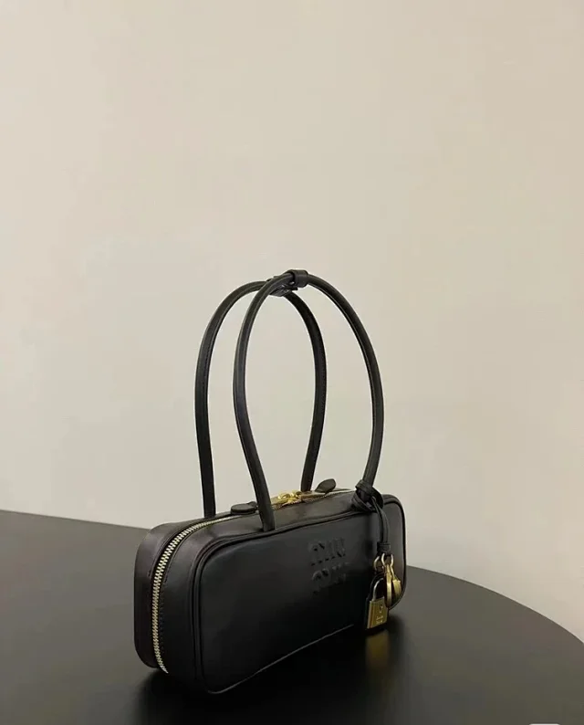 Miu Handbags Long-Handle Bowling Bag with Padlock Charms product detail image 9