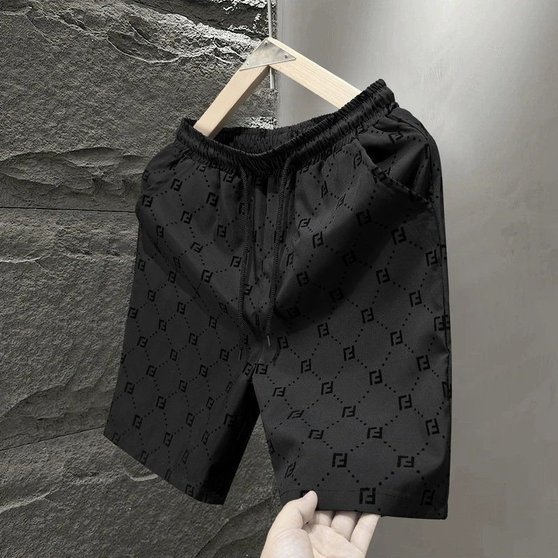 Versace Shorts Elastic-waist drawstring all-over logo-print — 6 K 269-F Payment