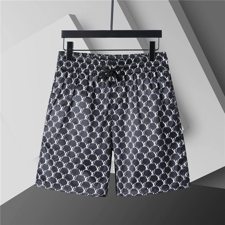 Louis Vuitton Shorts Elastic Drawstring Monogram-Print — 3756 black