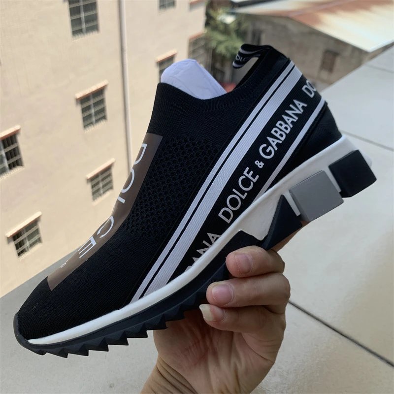 Dolce & Gabbana Sneakers Rhinestone Slip-On Chunky Sole — Style 13