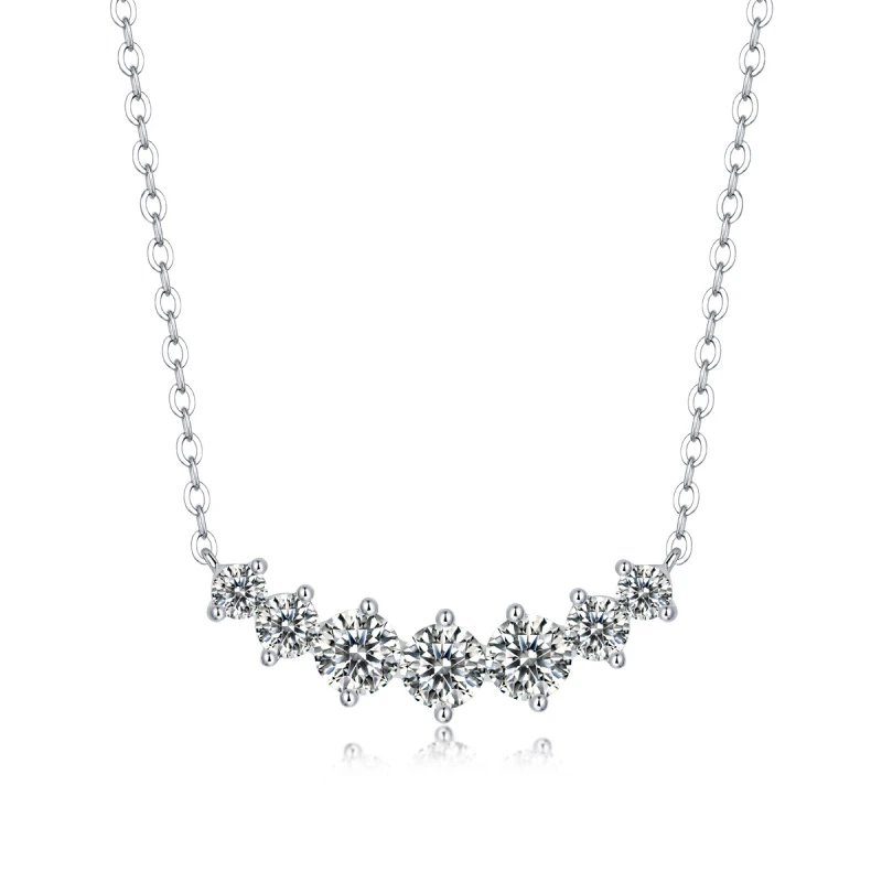 Unbranded Jewelry Moissanite Pendant Necklace — (S 925 Sterling Silver Mossam SN 12933-40 mm/30 points