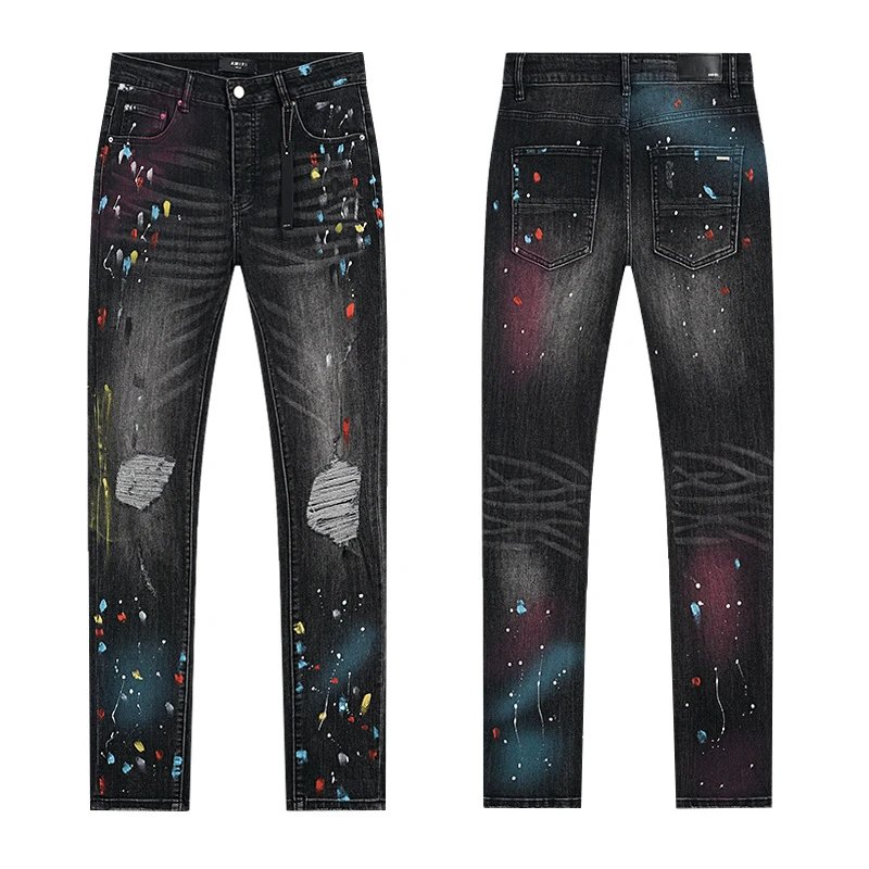 PURPLE BRAND Jeans Distressed and paint-splatter denim — AM344