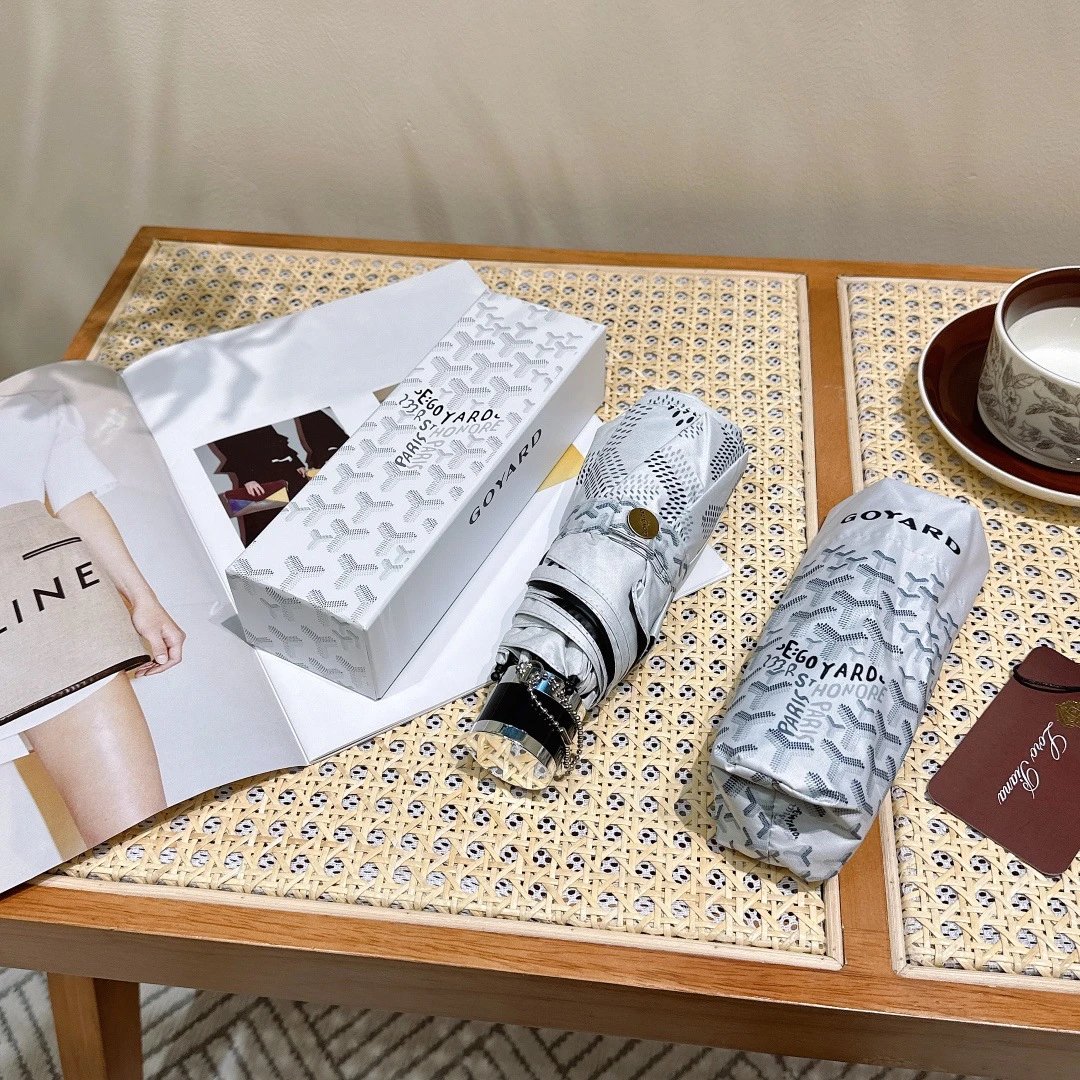 Goyard Uncategorized Folding Umbrella with Goyardine Pattern — Xiaobai New Style (50% Off, Manual Model, Gift Box Set)