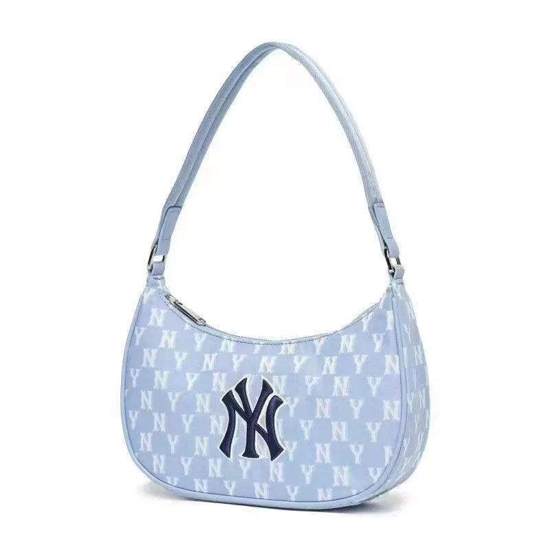 MLB Shoulder Bags NY Monogram Embossed Bag — armpit blue