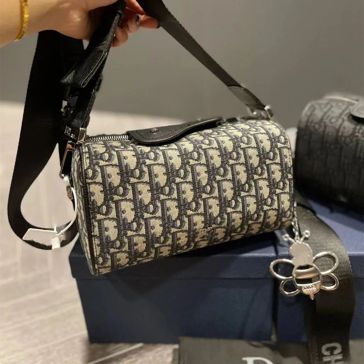 Dior Crossbody Bags Cylindrical Oblique Canvas Bag image 3