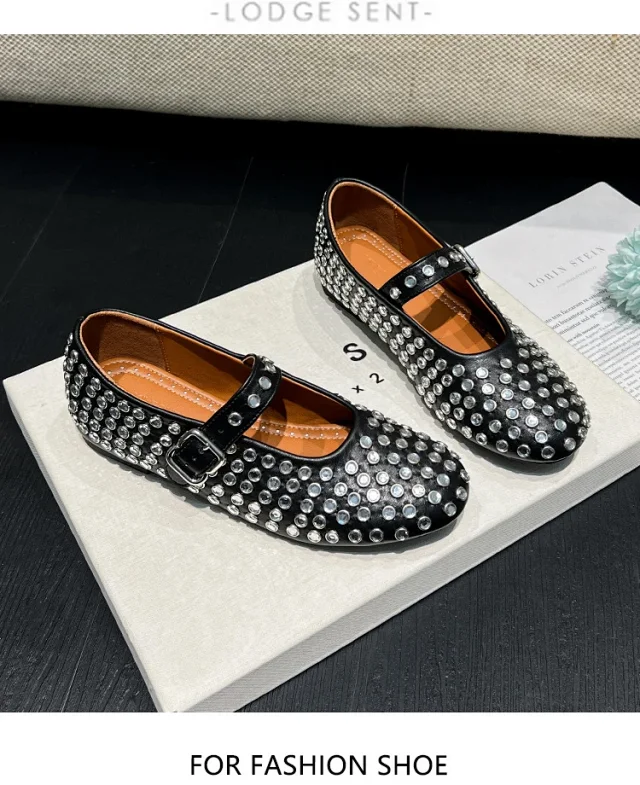 Alaïa Casual Shoes Studded Buckle Mary Jane Flats product detail image 20
