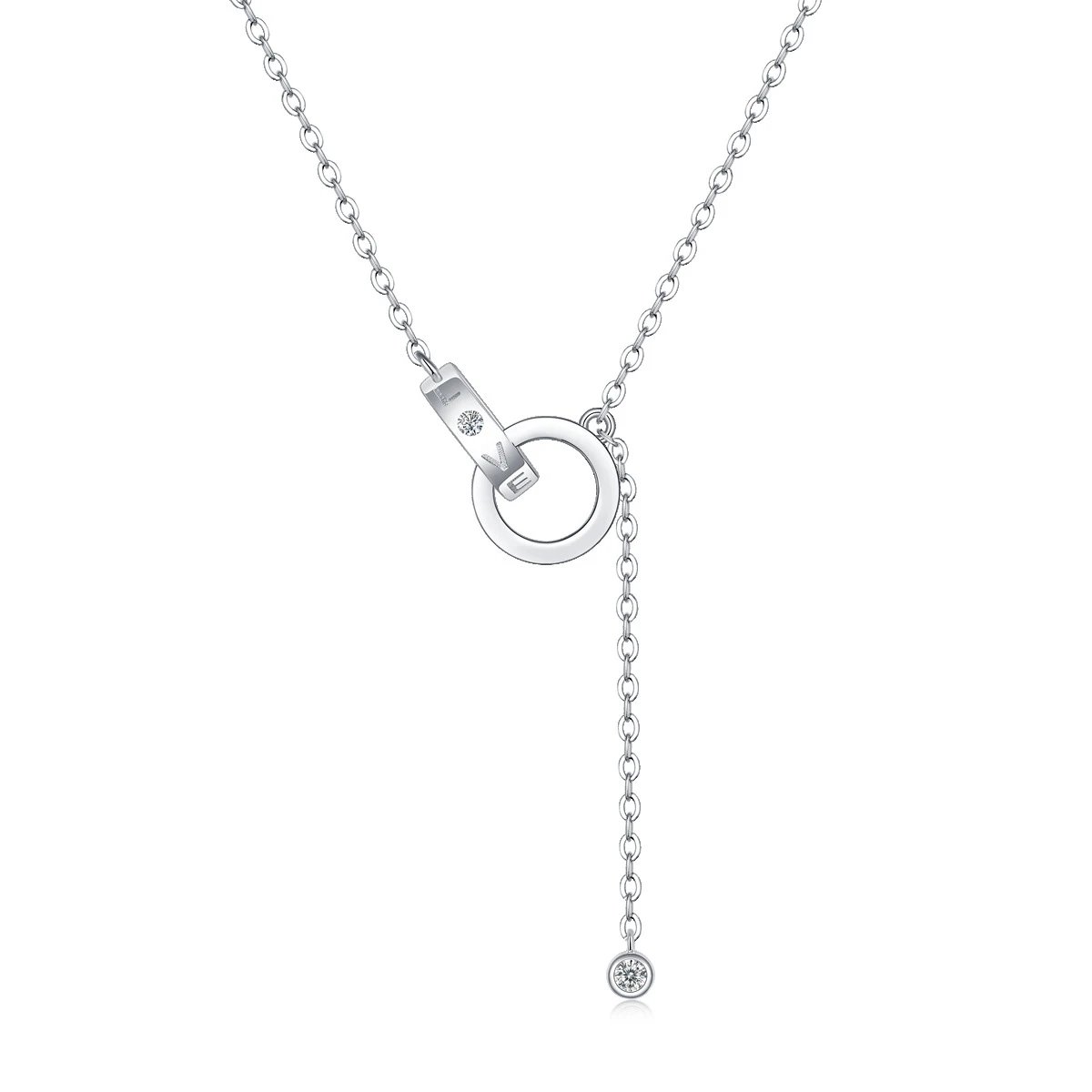 Unbranded Jewelry Moissanite Pendant Necklace — (S 925 Sterling Silver Mossam SN 12470