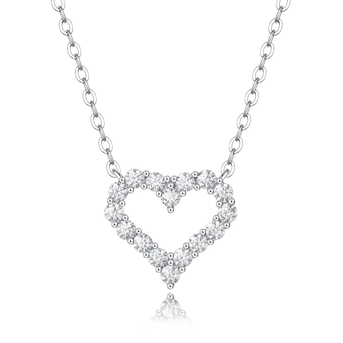 Unbranded Jewelry Moissanite Pendant Necklace — (S 925 Sterling Silver Mossam N 12373