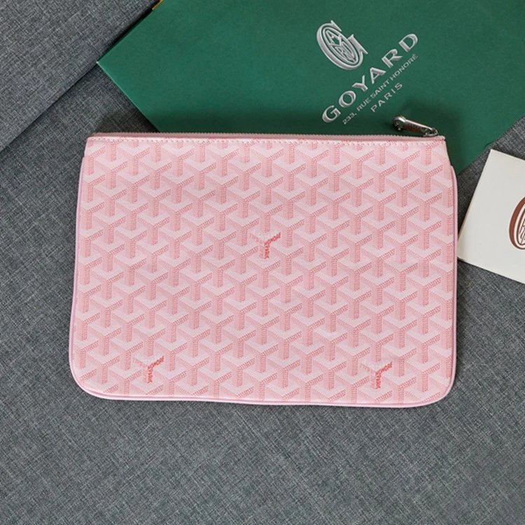 Goyard Wallets & Card Holders Chevron Monogram Zip Pouch — Pink