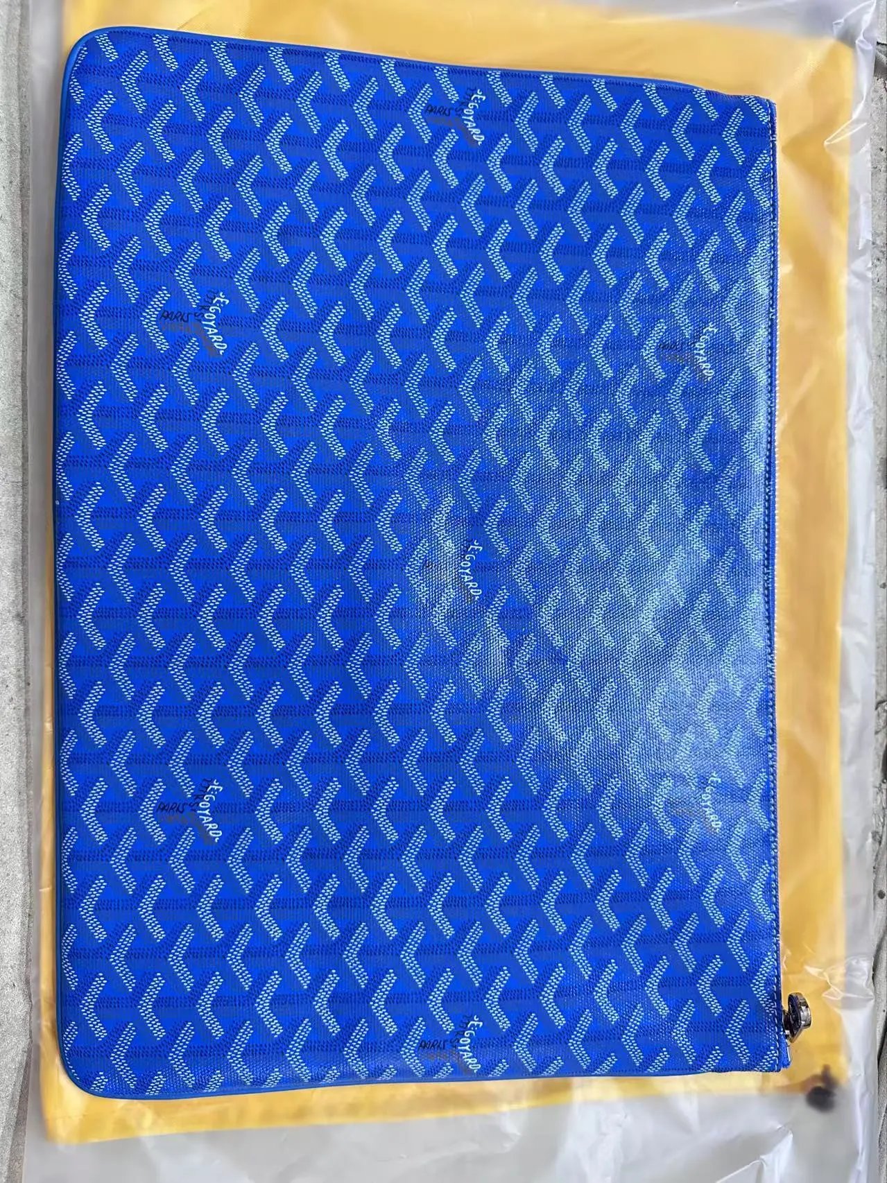 Goyard Wallets & Card Holders Chevron Monogram Zip Pouch — Sky blue