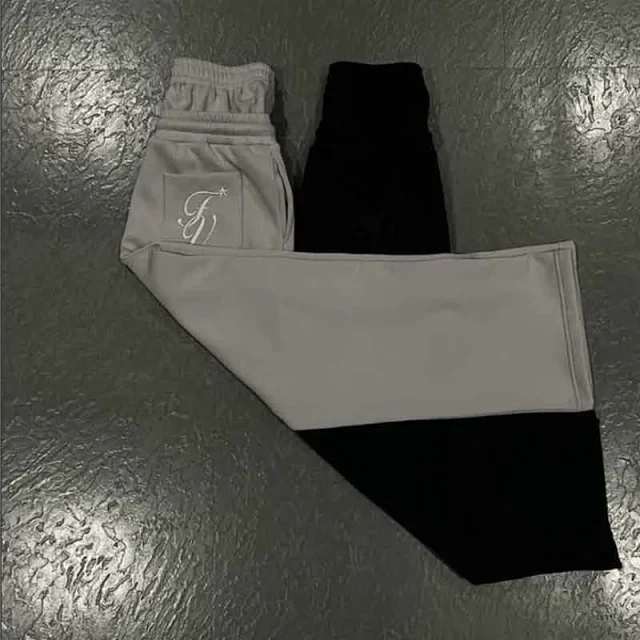 Palm Angels Trousers Double-waistband wide-leg sweatpants with star embroidery product detail image 13