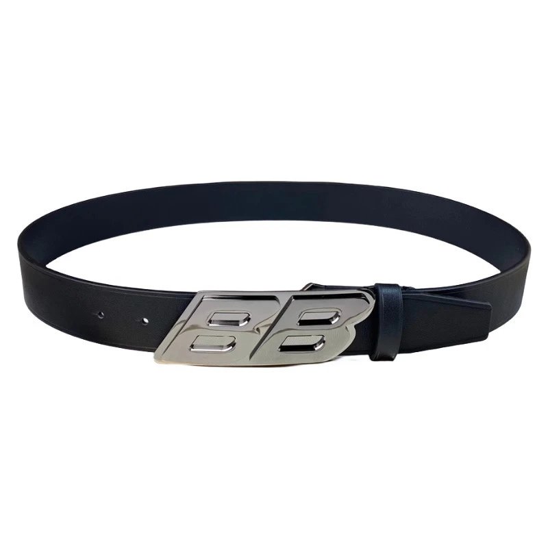 Unbranded Belts Metal Letter-Buckle Belt — Double B Belt