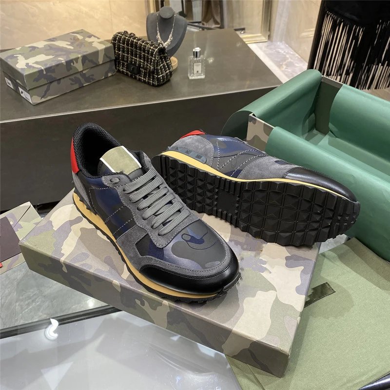 Unbranded Sneakers Low-Top Camouflage Studded image 2