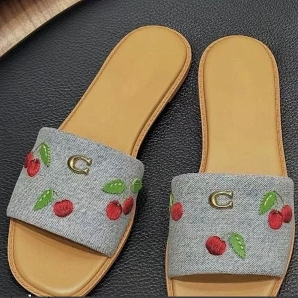 Coach Slippers Logo-pattern slide with lug sole product detail image 27