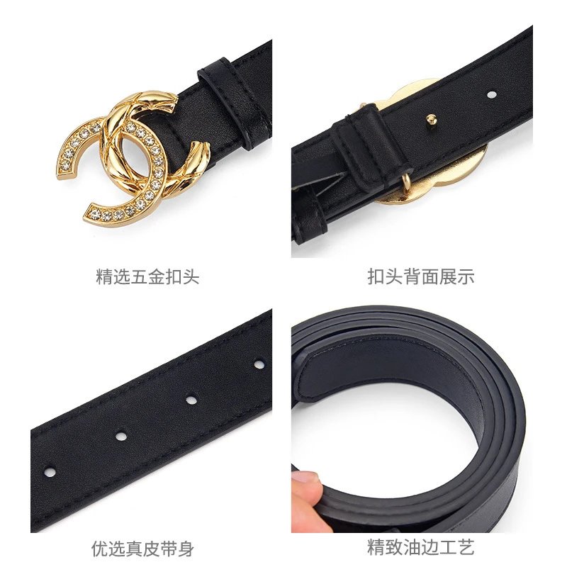 Chanel Belts Rhinestone Interlocking CC Buckle image 3
