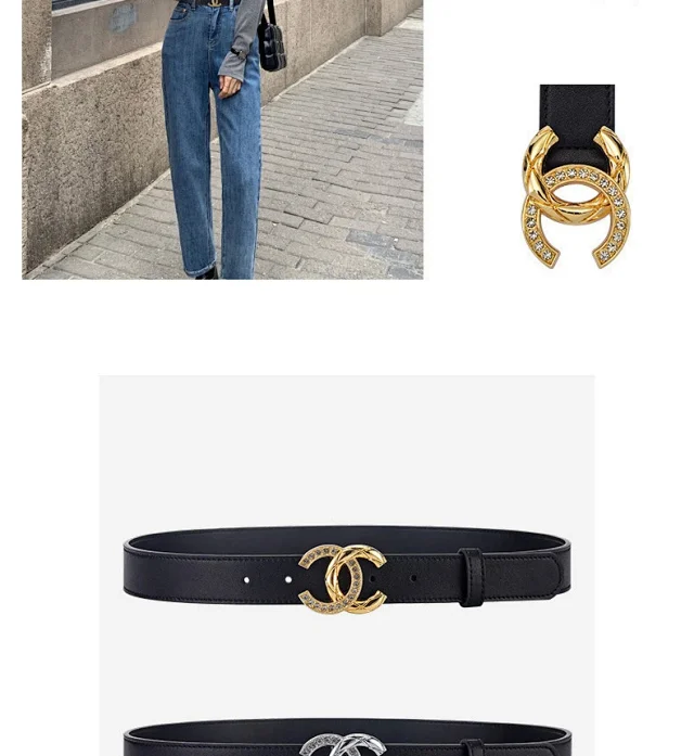 Chanel Belts Rhinestone Interlocking CC Buckle product detail image 14