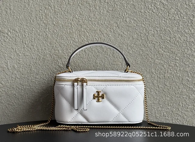 Tory Burch Crossbody Bags Quilted top-handle chain bag with double-zip closure product detail image 5