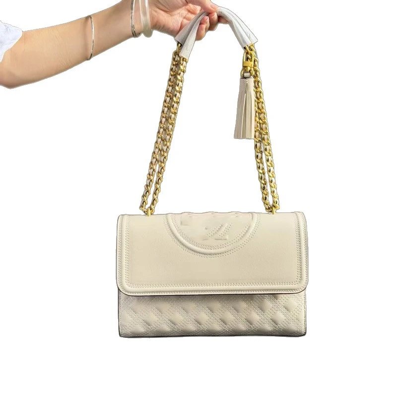 Tory Burch Shoulder Bags Quilted flap bag with chain strap and tassel image 5