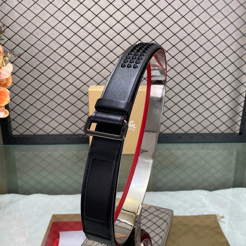 Unbranded Belts Studded Belt with Red Lining image 4