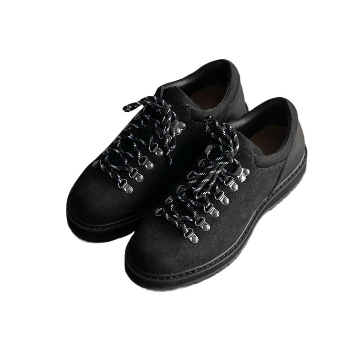 Unbranded Leather Shoes Low-Top Lace-Up with Metal D-Ring Eyelets and Lug Sole product image