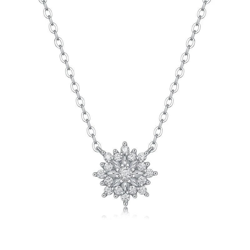 Unbranded Jewelry Moissanite Pendant Necklace — (S 925 Sterling Silver Mossam SP 12794-20 mm