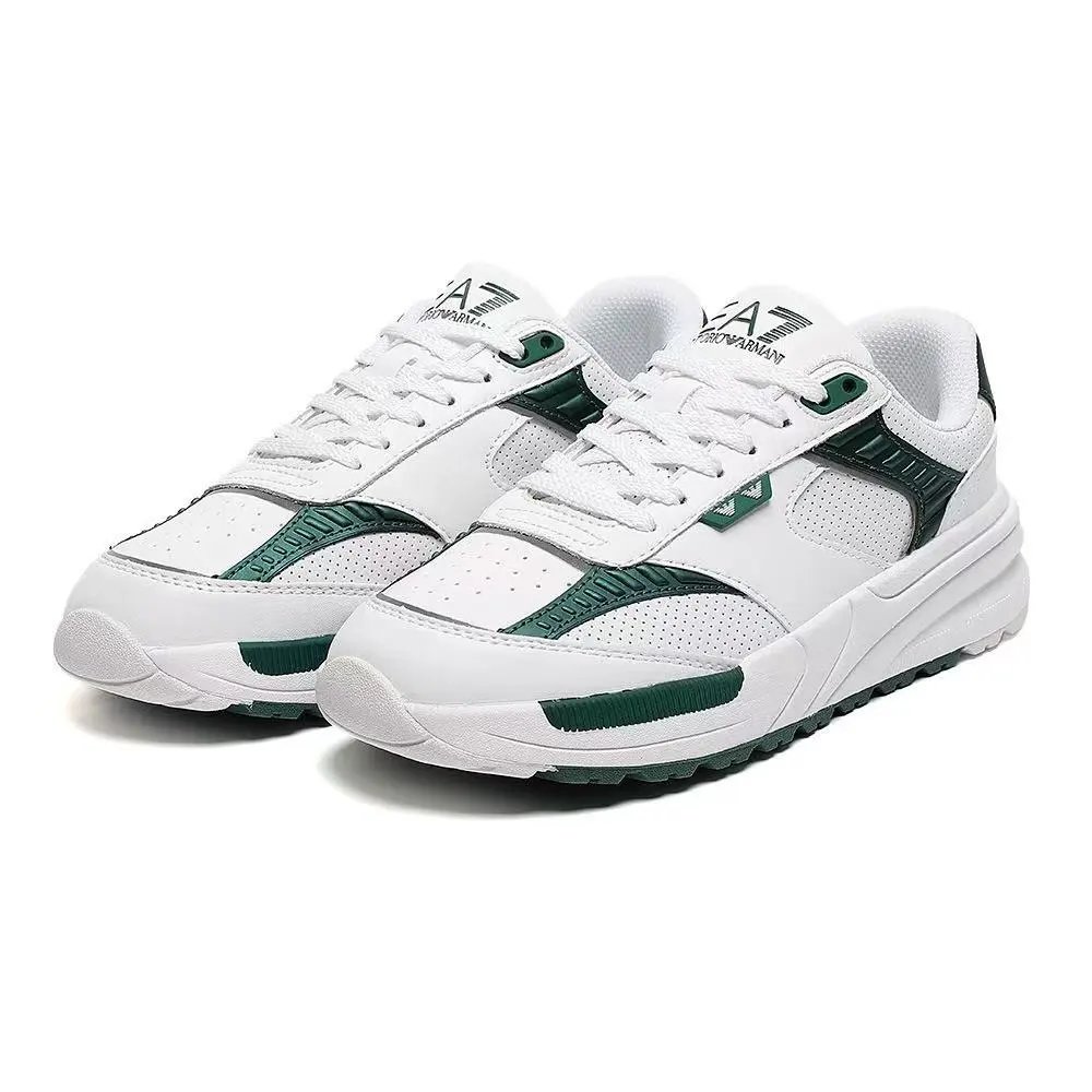 EA7 Emporio Armani Sneakers Low-Top Lace-Up — White Jasmine