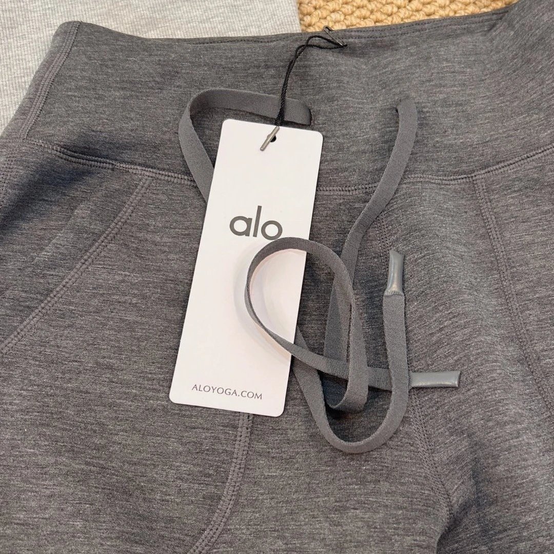 Alo Trousers High-waisted drawstring wide-leg pocket image 4