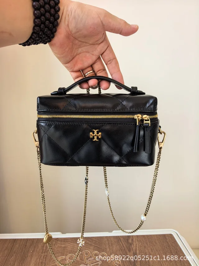 Tory Burch Crossbody Bags Quilted top-handle chain bag with double-zip closure product detail image 15