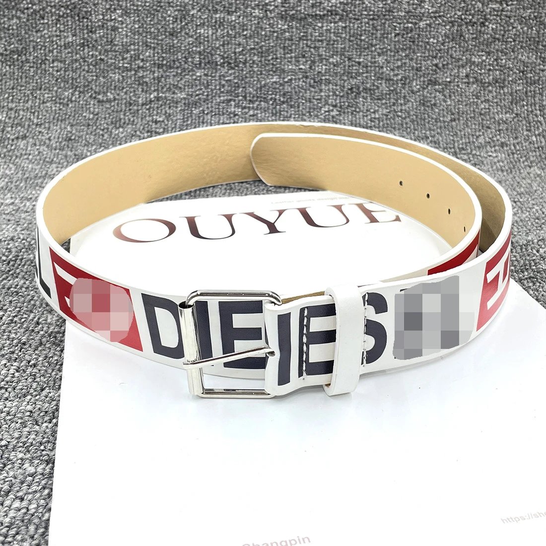 Supreme Belts Logo-Print Metal Buckle Belt — 【Pin buckle D】SUP+D Trendy Brand Letter Belt