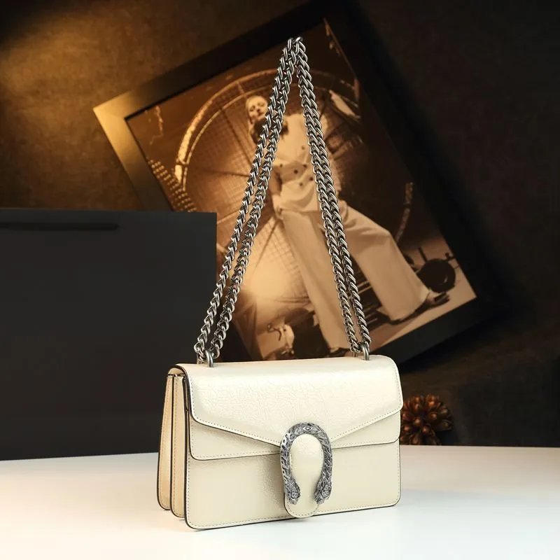 Unbranded Crossbody Bags Flap bag with chain strap and textured U-shaped clasp image 2