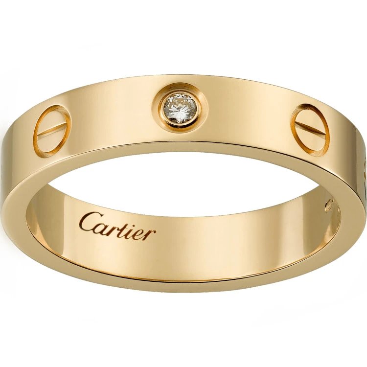 Cartier Jewelry Love screw-motif ring — Narrow Edition Single Diamond (Gold)